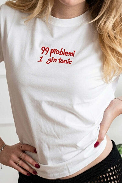 Made in Italia Tricou de bumbac pentru femei OhMyDress Gin Tonic - Inscripție...