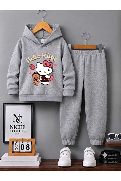NC Nicee Clothes Children's Tracksuit Set Unisex (Double Hello Kitty Print Wi...