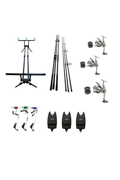 eastshark Set Complet Pescuit, 3 Lansete Ebisu 3, 90m, 2 Segm, 3 Mulinete 800...