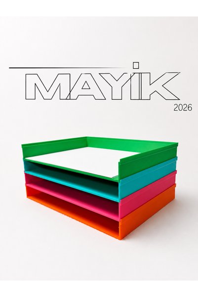 MAYİK2026 İstiflenebilir Evrak ve Dosya Düzenleyici Tepsi Ofis Organizer Büyü...