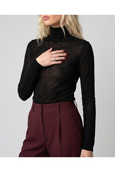 Made in Italia OhMyDress Transparent Cashmere Blouse for Women Black – Made i...