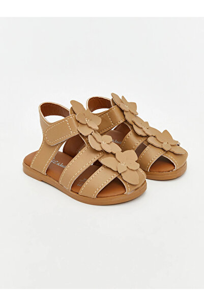 Ponchiq Leather Look Baby Girl Sandals