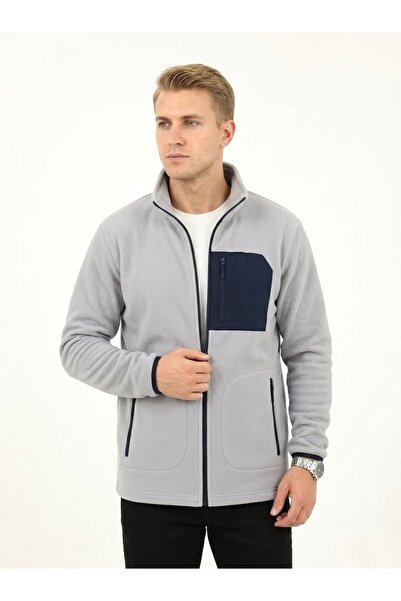 UĞURLU CLOTHING Erkek Fermuarlı 3 Cepli Polar Ceket Rahat Giyim