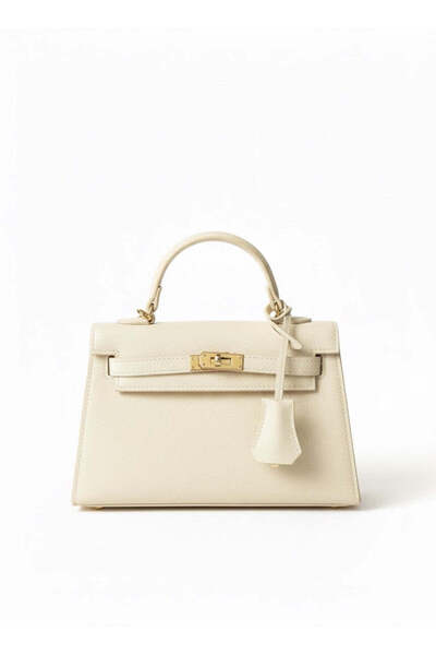 NO BRAND Alma Women's -leather Handbag Adjustable Strap - Cream