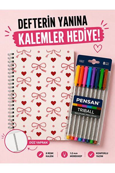 TOMBİ-X Patterned Unlined Spiral Notebook A5 Size – 60 Sheets 120 Pages Desig...