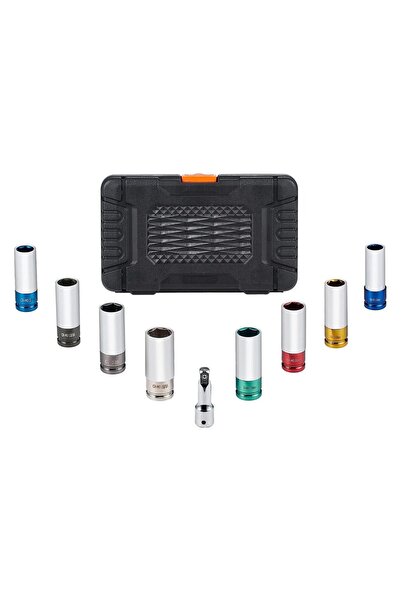 OMS Set 8 x chei tubulare pentru prezoane, 1 x adaptor, 17 mm, 19 mm, 21 mm, ...