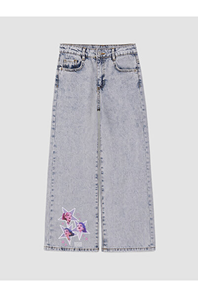 LC Waikiki Wideleg K-Pop Demon Hunters Printed Girls' Jean Pants