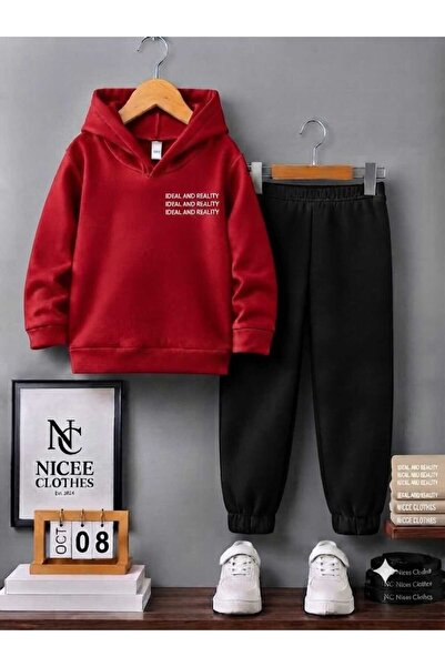 NC Nicee Clothes Children's Tracksuit Set Unisex (White Ideal Printed Winterw...