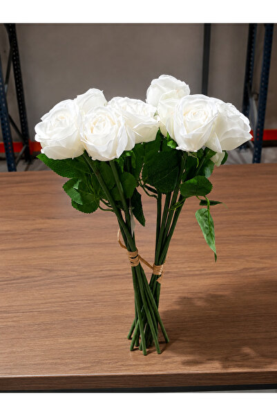 GENERAL Premium White Artificial Rose Bouquet - 2 Pieces