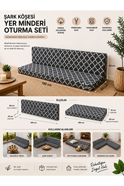 Vip Home Concept Market Ürünleri Şark Köşesi Yer Minderi Sünger Yatak 100x190...