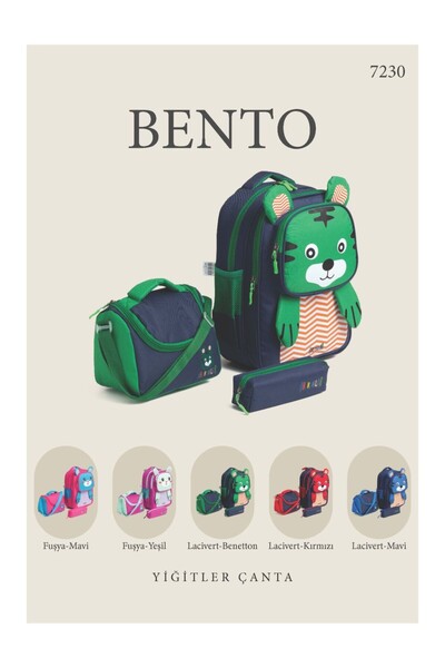 Vital İLKOKUL BENTO ÇANTA+BESLENME+ KALEMLİK 3 LÜ LÜX TAKIM SET Fuşya-Mavi