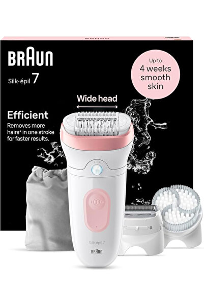 Braun جهاز إزالة الشعر بالحرارة Silk·épil 7 Wet & Dry Epilator SE7‑060 – 40 م...