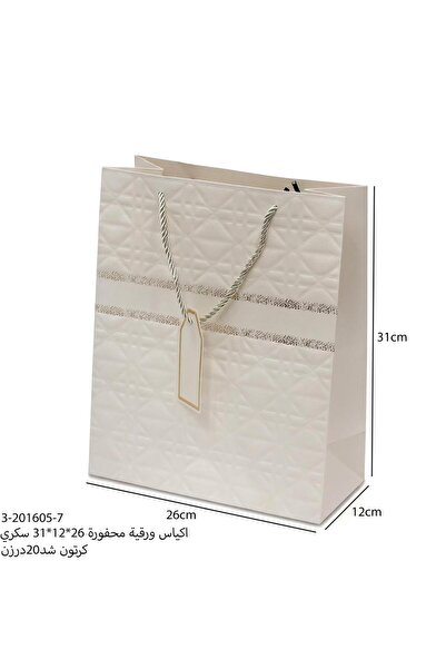 GENERAL كيس هدايا ورقي فاخر مزخرف – مقاس 26×12×31 سم – عدة ألوان