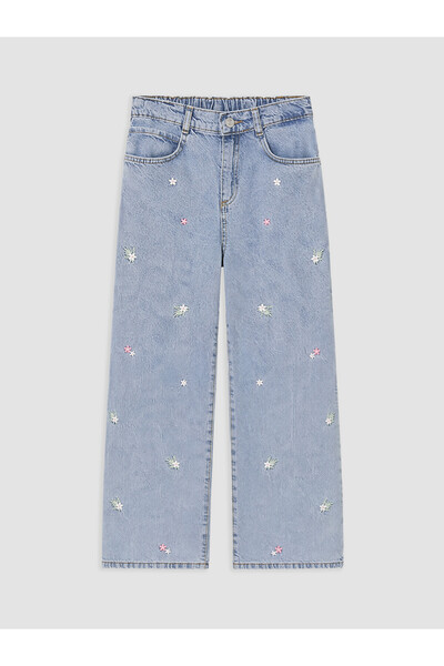 LC Waikiki Baggy Fit Embroidered Girls' Jean Pants