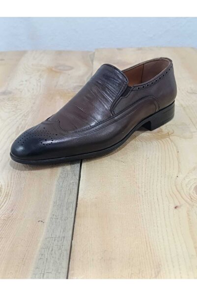 LİCCAS Men's Summer Shoes Genuine Leather Neolite Sole Laceless Brown Color