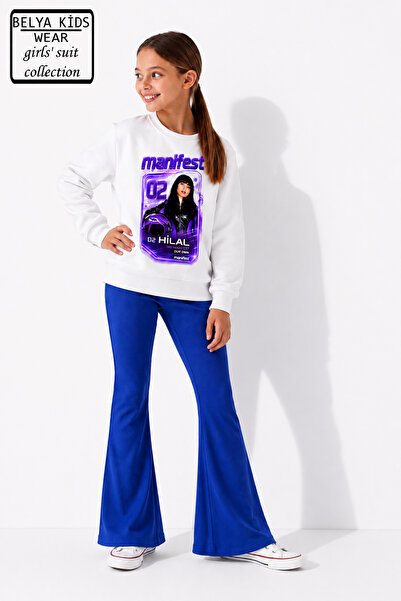 Belya Kids Wear Set pentru fete, top și colanți, design cu semilună, 233