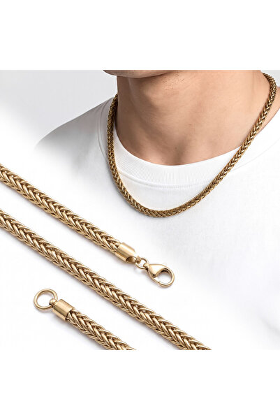 FM 💎   Premium Shiny and Stylish Steel Oval Chain Gold Color Men's Necklace ...