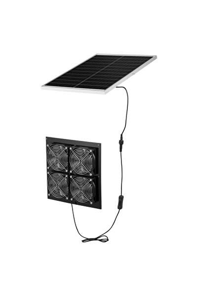 OEM Set 4 x ventilatoare cu panou solar pentru sere/mansarde, 25 W, 2668 rpm,...