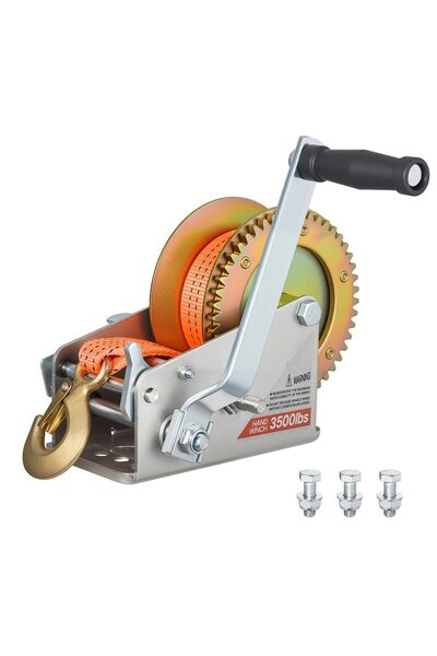 OEM Troliu manual cu clichet in ambele directii, chinga poliester, 6.1 m, cap...