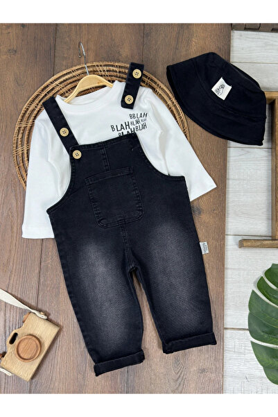 Bolly Baby Salopet Lycra Hat and Badili Jeans Slopet 3-Piece Baby Boy/Child Set