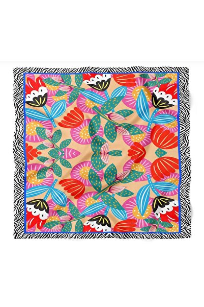 IŞIKTAŞ COLLECTİON Floral Patterned Bandana Scarf 50*50 cm