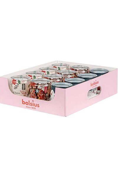 Bolsius Set 12 lumanari decorative Glass, dimensiune 82x68 mm