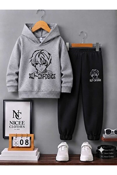 NC Nicee Clothes Children's Tracksuit Unisex (Character Drawing Face Print Wi...