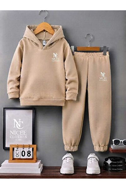 NC Nicee Clothes Children's Tracksuit Unisex (White with Nice 2024 Print on t...