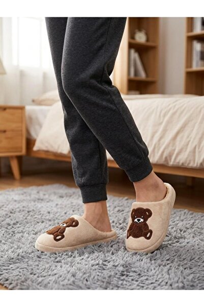 MÜJERİL'S Soft, Plush Winter House Slippers with Bear Figure, House Slippers,...