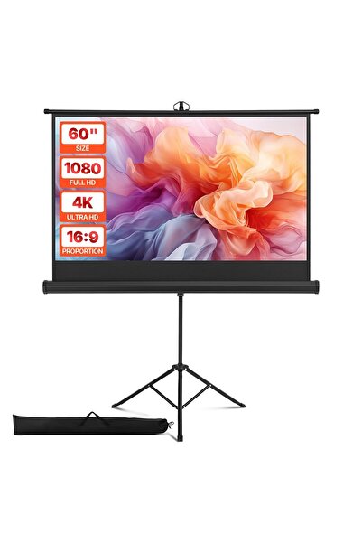 OMS Ecran de proiectie cu trepied, 60 inch, 16:9 4K HD, 160°, Interior/Exteri...
