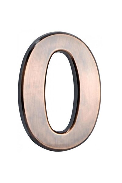 Strend Pro Număr de casă MagicHome, cifra 0, PVC, Bronz Antichizat, 70x100mm, 3D
