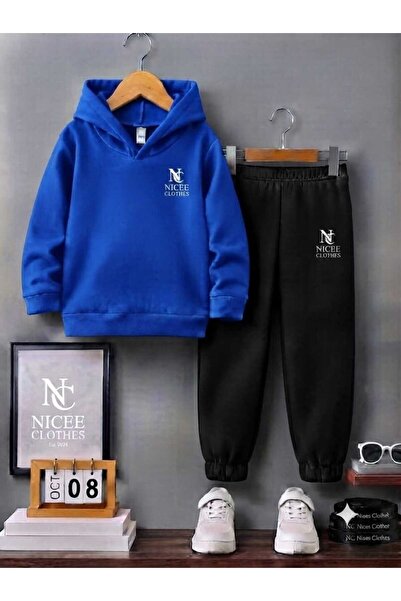 NC Nicee Clothes Children's Tracksuit Unisex (White with Nice 2024 Print on t...