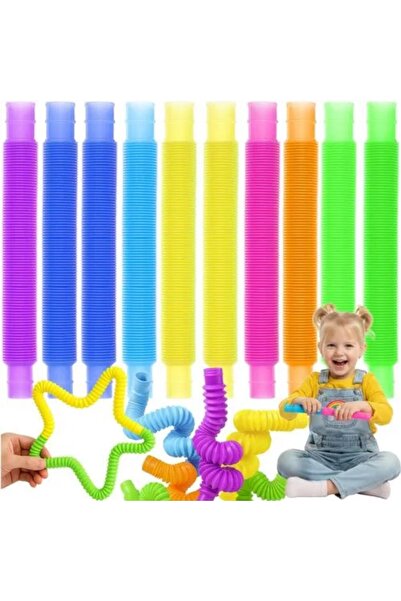 KRUZZEL Set 10 tuburi flexibile pentru copii, jucarii senzoriale