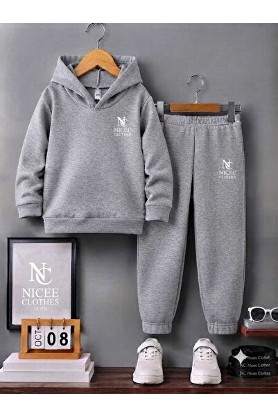 NC Nicee Clothes Children's Tracksuit Unisex (White with Nice 2024 Print on t...