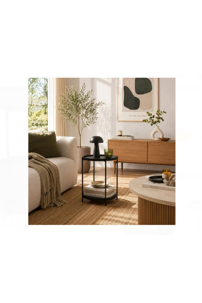 OEM Round Black Auxiliary Table Ø42 x 52 cm