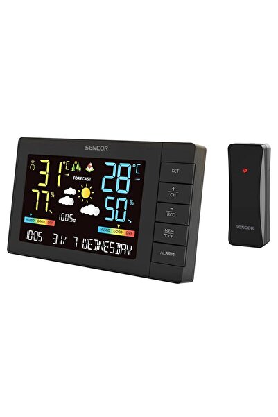 Sencor Statie meteo multifunctionala pentru interior/exterior, Wireless, -40°...