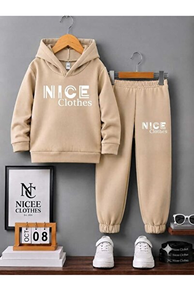 NC Nicee Clothes Children's Tracksuit Set Unisex (White Inice Clothes Printed...