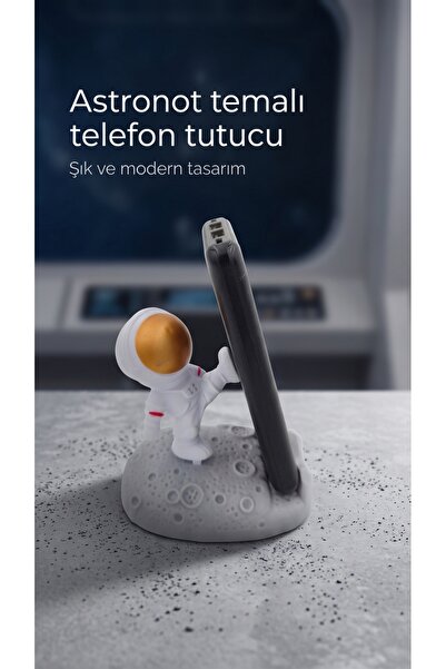 VizyonumVar Concept Astronot Figürlü Şık ve Dekoratif Telefon Tutucu - Karışı...