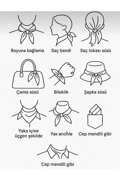 IŞIKTAŞ COLLECTİON Geometric Patterned Bandana Scarf 50*50 cm