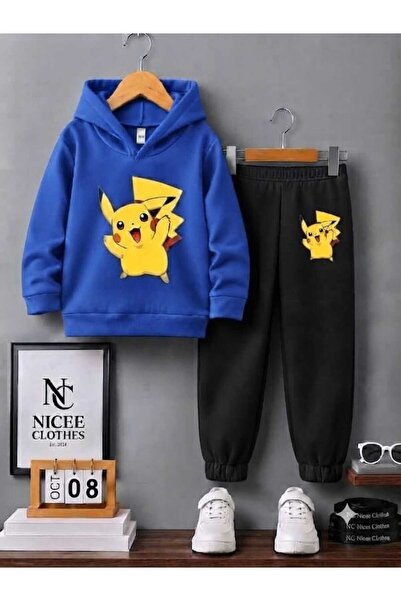 NC Nicee Clothes Children's Tracksuit Set Unisex (with Large Pikaçu Print in ...