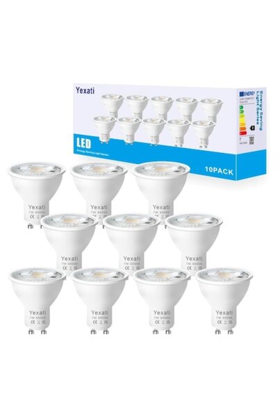 OEM Set 10 becuri LED Yexati GU10/MR16, 7W, 550 lm, 6000K, 120 °   Unghi de i...