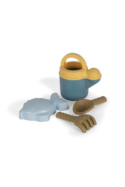 DANTOY Set albastru cu 4 jucării de plajă, formă mare de nisip - BIOplastic -