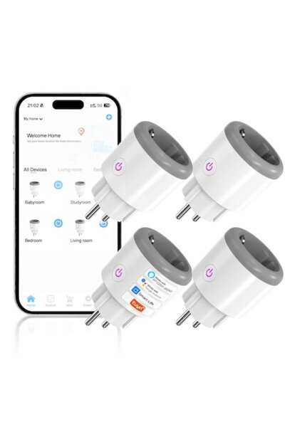 OEM Комплект от 4 WiFi смарт контакта, Тип F, 16А, мониторинг на консумацията...
