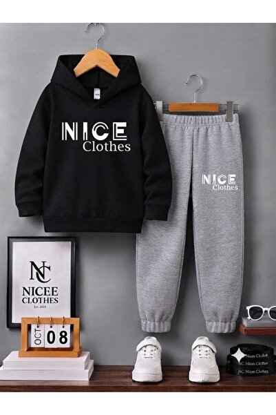Leto Lykia Children's Tracksuit Set Unisex (White Inicee Clothes Winter Print)