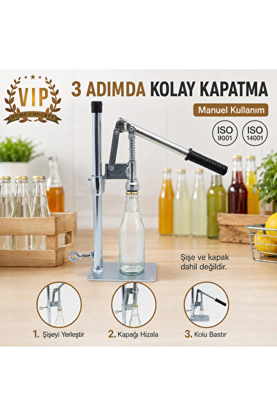 Vip Home Concept Market Ürünleri Manuel Şişe Kapatma Makinesi Kollu Gazoz Sod...