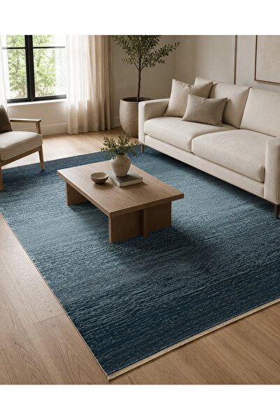 KUTNU KİLİM 01 ANTRASIT BLUE Ombre Renk Geçişli Makinede Yıkanabilir Çift Taraflı Modern Kilim