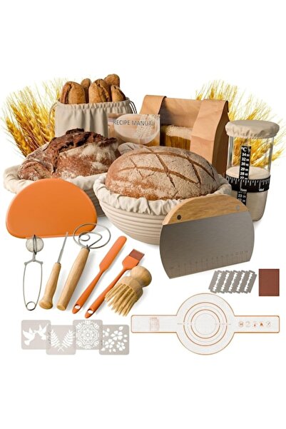 OEM Sourdough Bread Making Kit, 2 Round 23 cm and Oval 25 cm Proofing Baskets...