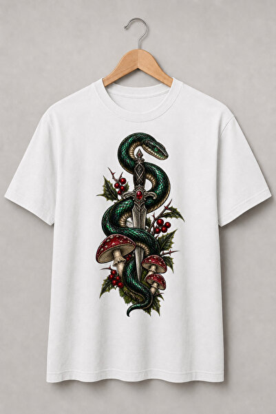 Generic Brand Tricou Gothic cu Șarpe și Pumnal – Ciuperci Otrăvitoare