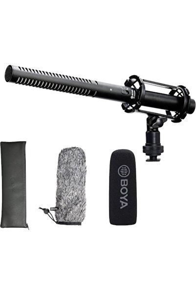 BOYA Microfon shotgun XLR BY-BM6060, Condensator, Supercardioid, Filtru de tă...