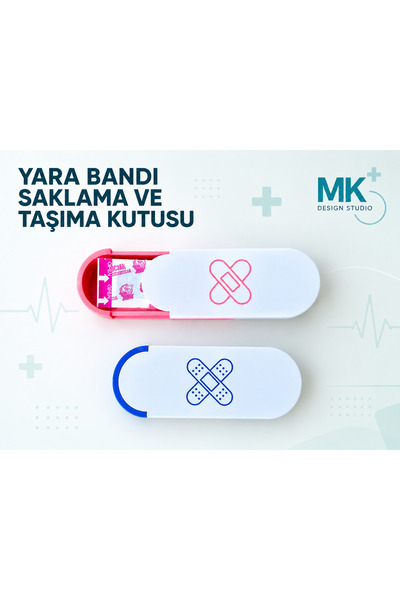 MK DESIGN STUDIO 3D Baskı Yara Bandı Saklama ve Taşıma Kutusu - Çanta ve Vali...